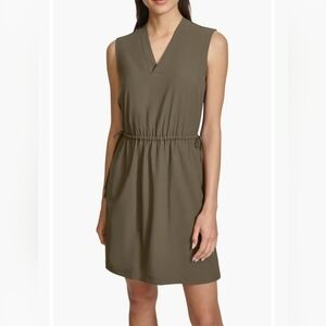 Calvin Klein Sleeveless Drawstring Waist Sheath Dress Size 16